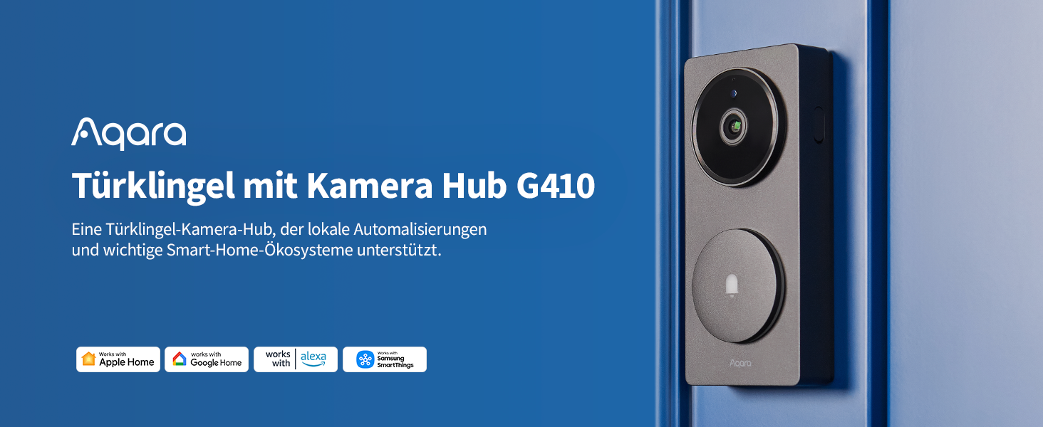 Aqara Smart Doorbell Camera G410 з дзвінком, 2K, відеоспостереження, 2-сторонній аудіо, Matter Hub, Wi-Fi, сірий