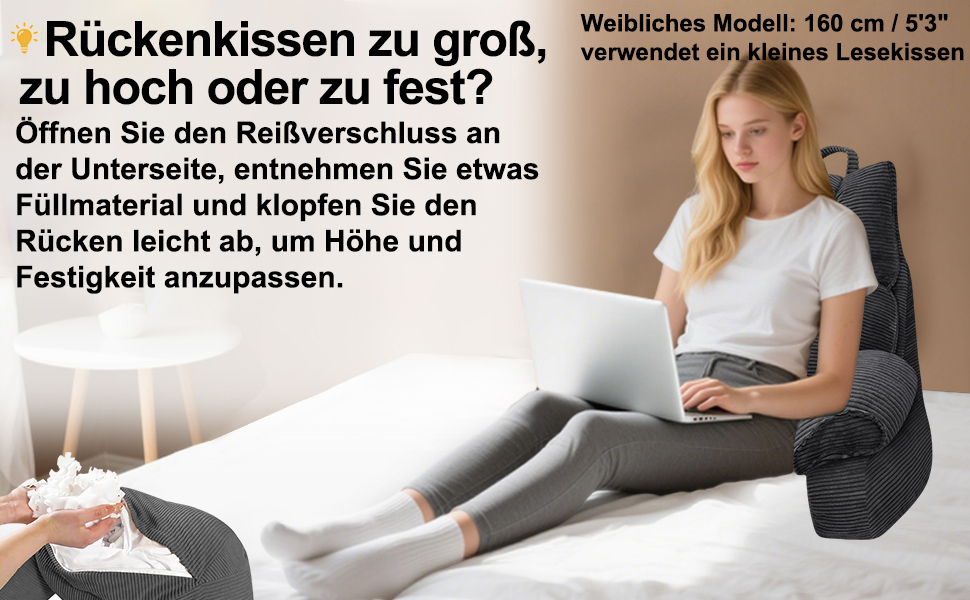 Підлогове крісло-мішок для читання та відпочинку, 65x30 см, сірий (Charcoal)