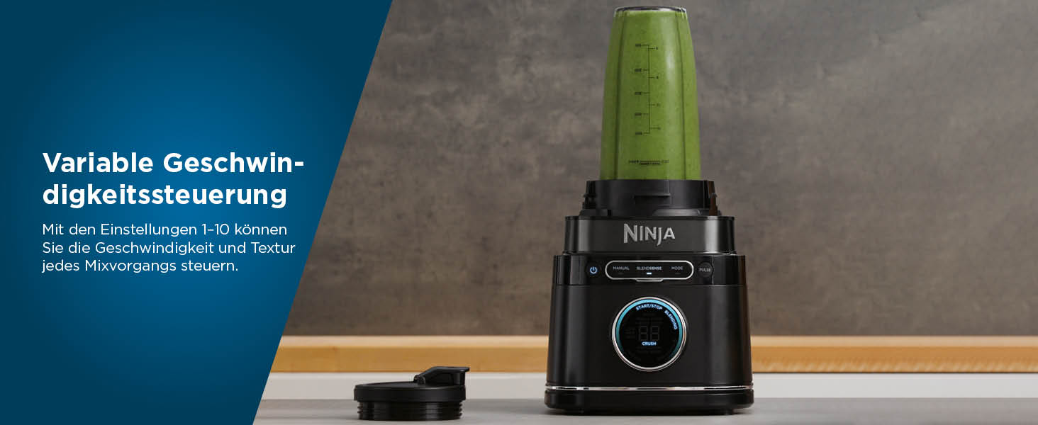 Блендер Ninja Detect Power Pro 3-в-1, 1200 Вт, глечик 2 л, для смузі, овочів і заморожених напоїв, TB201EU