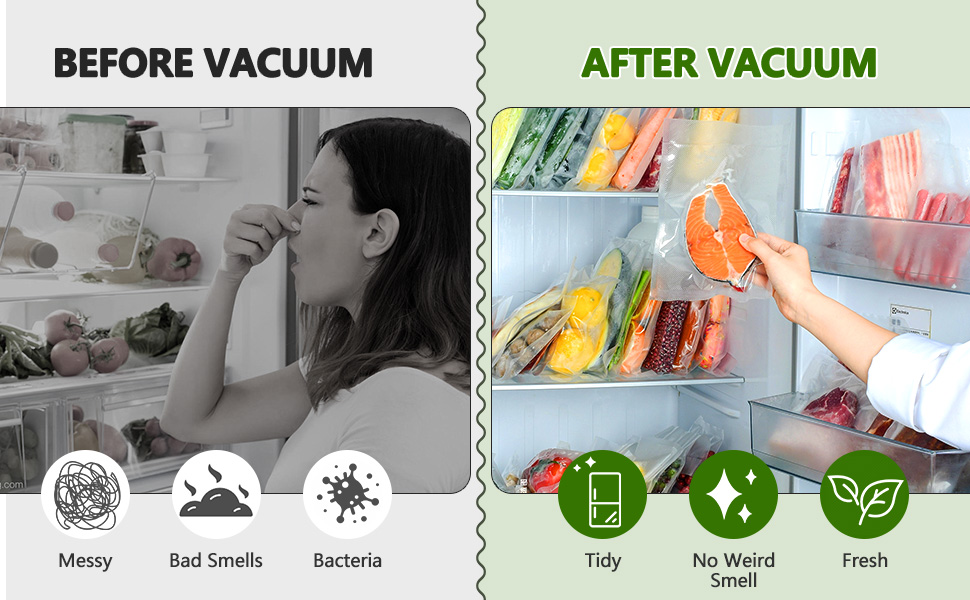 Вакууматор Diboniur 5 в 1 для продуктів та Sous Vide, автоматичний вакуумний пакувальник для сухих та вологих продуктів (з 10 пакетами та шлангом)