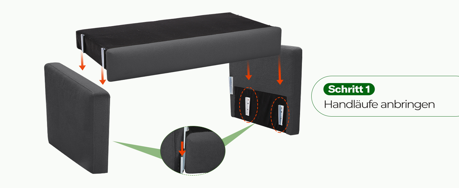Двомісний диванчик для підліткової кімнати, компактний диван з масиву дерева, сірий колір, 130 см