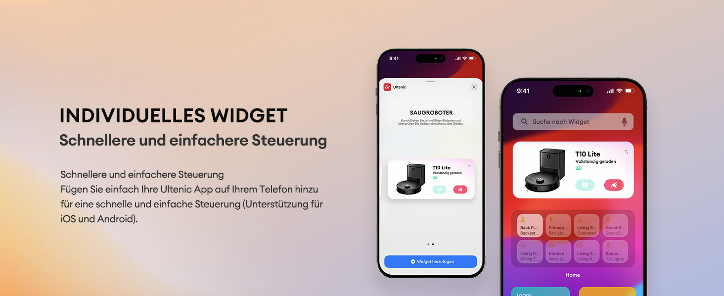 Робот-пилосос Ultenic T10 Lite з функцією миття, LiDAR-навігація, 5000Pa потужність всмоктування, 180 хвилин роботи, для шерсті тварин, килимів та твердих підлог