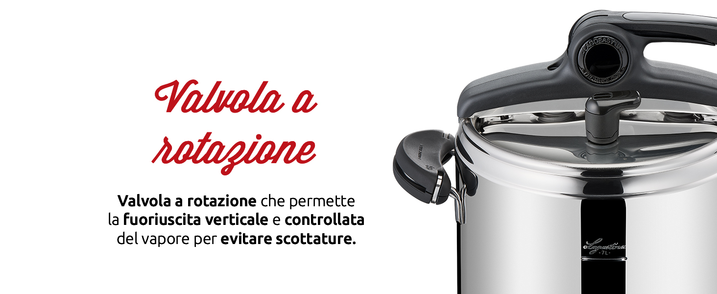 Каструля-скороварка Lagostina Mia Lagoeasy'UP 5 л з нержавіючої сталі 18/10, діаметр 22 см, для приготування на пару, сумісна з індукцією та газом, з полегшеним відкриванням кришки, з тришаровим радіальним дном, придатна для миття в посудомийній машині
