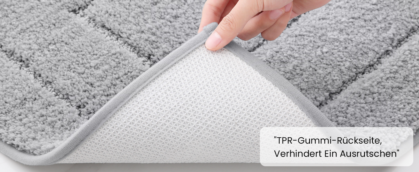 Килимок для ванної кімнати Homaxy з мікрофібри, неслизький, 60x90 см, сірий