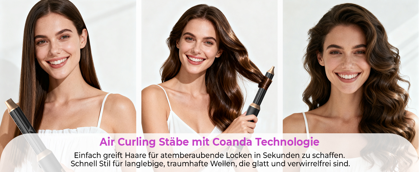 UMIGA Hairstyler 5-в-1: Фен-щітка, стайлер для волосся, випрямляч, плойка, насадки для укладки. Чорний колір