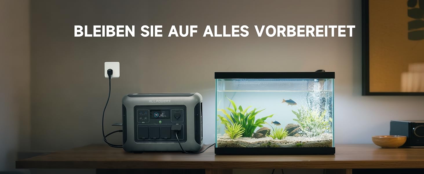 Powerstation ALLPOWERS R1500 Lite: портативна електростанція 1056Wh LFP, 4x 1600W AC, сонячна панель, швидка зарядка, резервне живлення для кемпінгу, RV, невідключеності