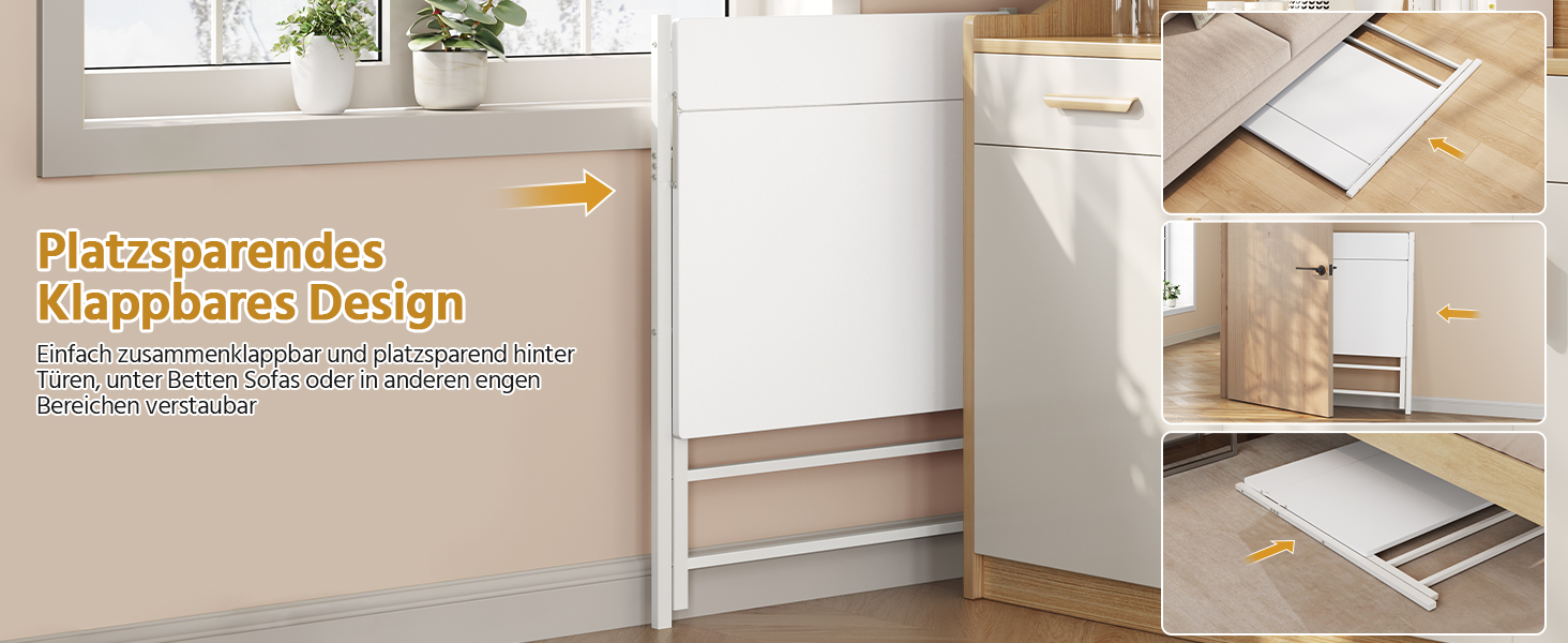 Складний стіл Yaheetech 80 см для комп'ютера з полицею, двоступінчастий робочий стіл з підставкою для монітора, стіл для ноутбука для дому/невеликих кімнат/вітальні, білий, 80 см x 50 см, 86.5x60.5x90 см