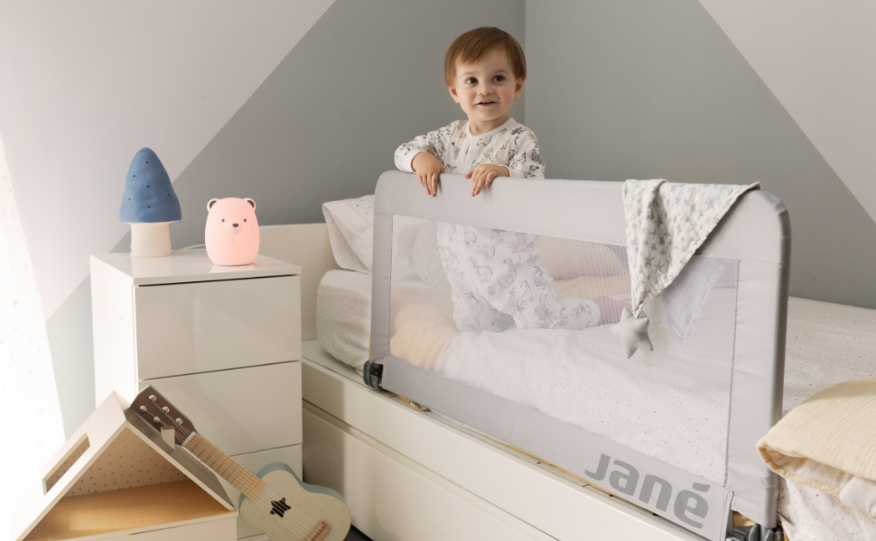 Дитяче ліжечко манеж Jané Klappbares 110 см, сіре - складне, високе, дихаюче, з сумкою для транспортування