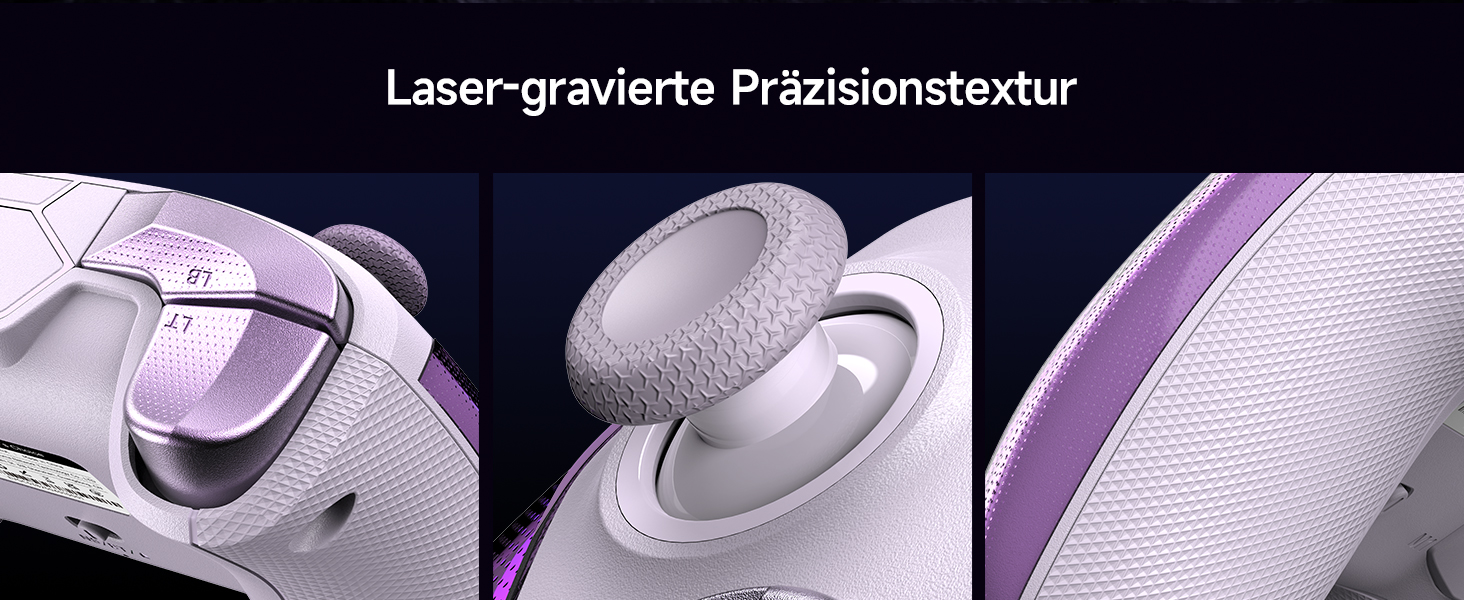 Контролер EasySMX D10 для ПК з підстанцією зарядки, бездротовий контролер з джойстиком TMR та 2-в-1 тригером, 1000Hz polling контролер з RGB підсвічуванням для ПК/Switch/телефону (фіолетовий)