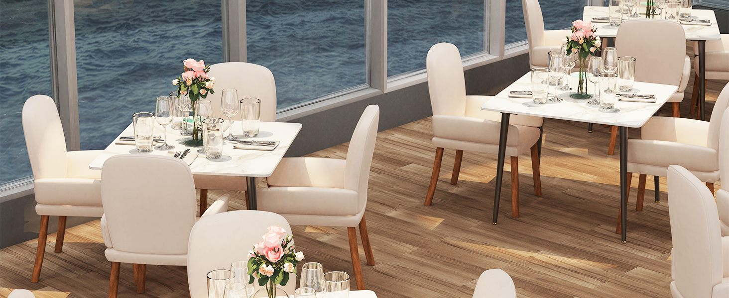 Стіл кухонний FATIVO, 80x80 см, білий глянцевий, для 2 осіб, з металевими ніжками, скандинавський стиль