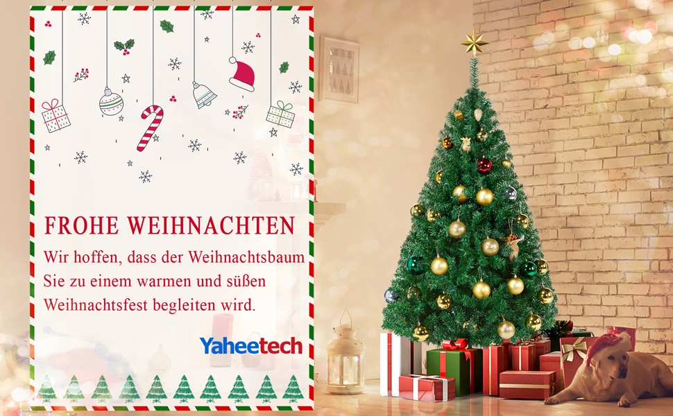 Штучна ялинка Yaheetech 152 см, 1446 наконечників, в т.ч. металева підставка, складна