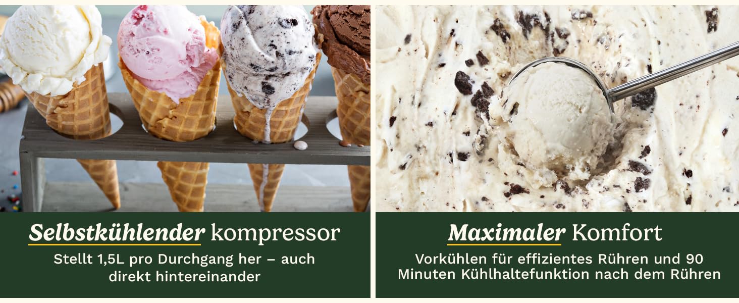 Морожениця Cuisinart FreezeEase самоохолоджувана, срібляста – для морозива, сорбету, замороженого йогурту (без попереднього заморожування, 3 режими, 40 хв)