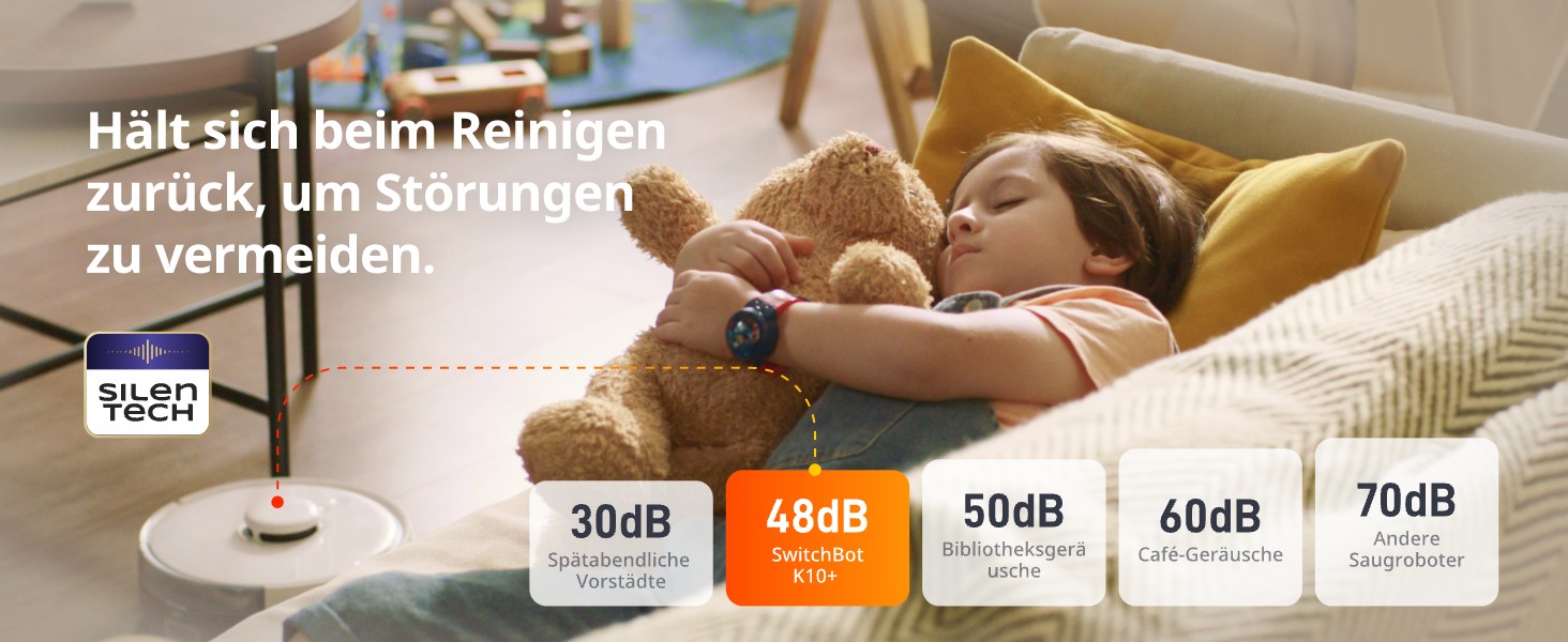 Робот-пилосос SwitchBot K10+ з док-станцією та вологими серветками, тиха робота 45dB, LiDAR-навігація, сумісний з Alexa