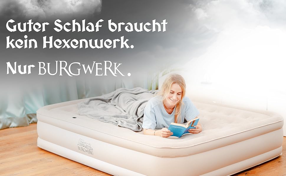 Надувне ліжко для 2 осіб [3-в-1 система] | Елегантне гостьове та кемпінгове ліжко | Надувна матрац з електропомпою 150x200 | Самостійно надувна повітряна матрац 2 особи Чорний/Антрацит