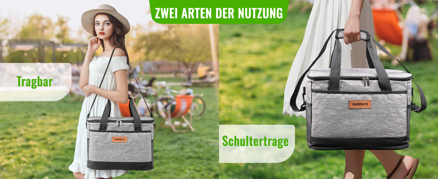 Сумка-холодильник 33л + 15л, складна, для пікніка, 14 год охолодження, велика термосумка для сім'ї, офісу, авто, кемпінгу, BBQ, подорожей, покупок, водонепроникна, блакитна