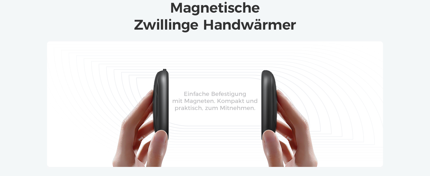 Електричні грілки для рук OCOOPA 2 шт. з магнітом, 5000mAh, 3 режими нагріву, компактні, для рукавичок, зими