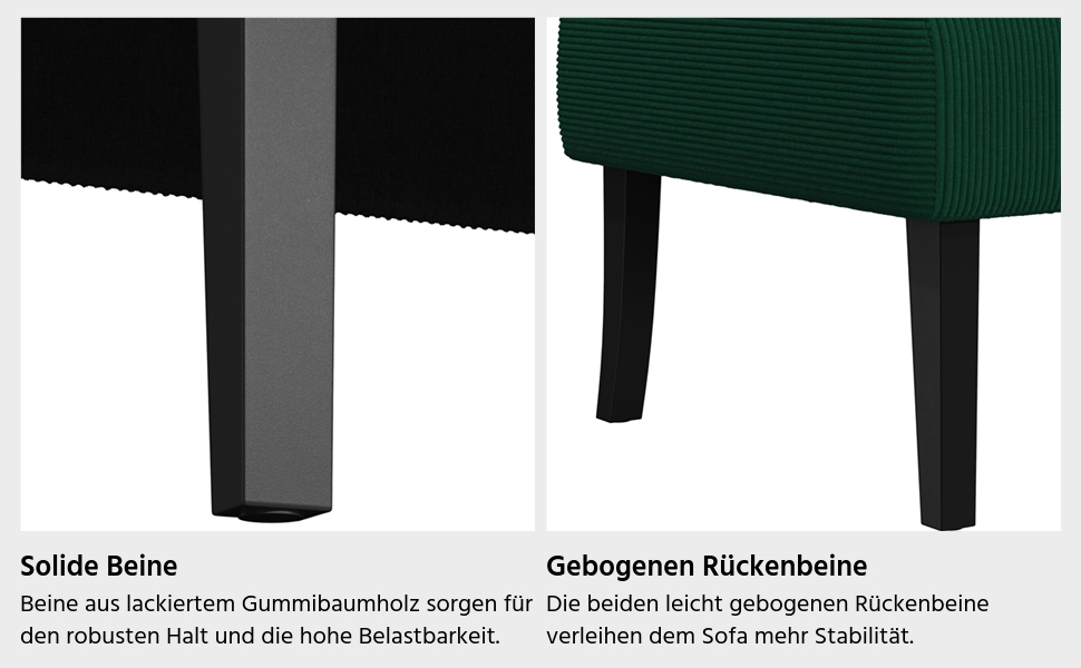 Диван-лавка Yaheetech на 2 місця, зелений, без підлокітників, для вітальні/коридору/офісу