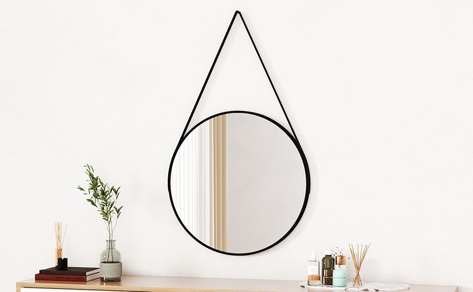 Дзеркало Boromal Spiegel Schwarz 100x60 см прямокутне з металевим каркасом. Чорний настінний дзеркало для ванної кімнати, туалетного приміщення, спальні.