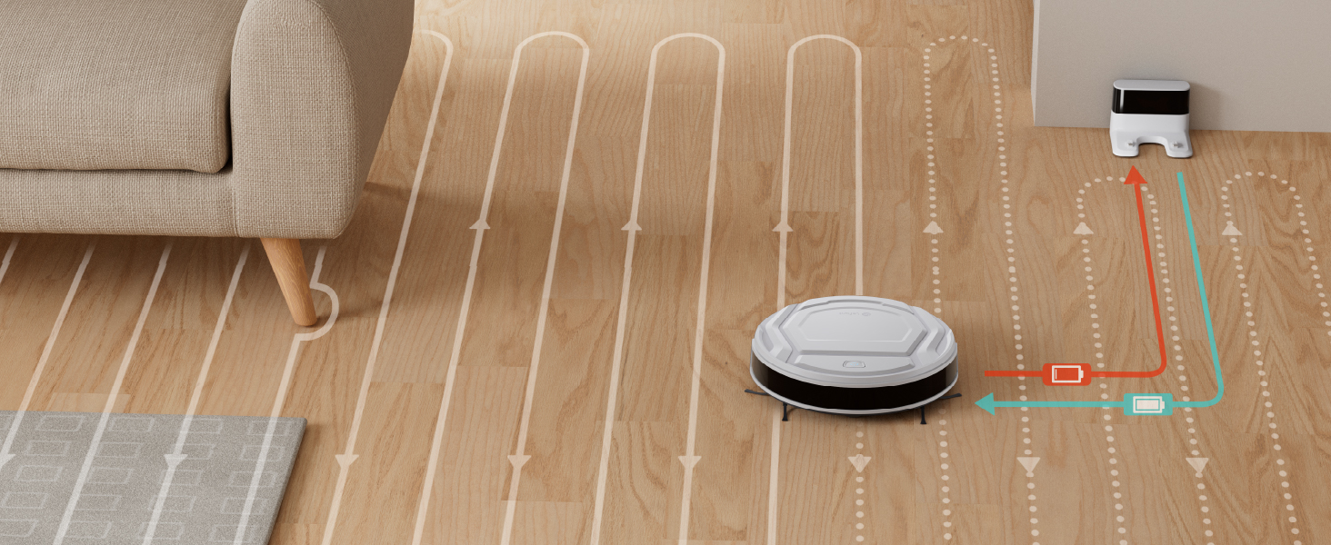 Робот-пилосос LEFANT M210P: потужний, для твердих підлог, з Wi-Fi, Bluetooth, Alexa, 2200Pa, без функції вологого прибирання