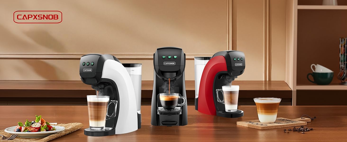 Кавомашина 5-в-1 Warriors1 для Nespresso, Dolce Gusto, Lavazza A Modo Mio, FAP Espresso Point та меленої кави, 20 bar, 0.8 л, автоматична, для дому та офісу, чорний