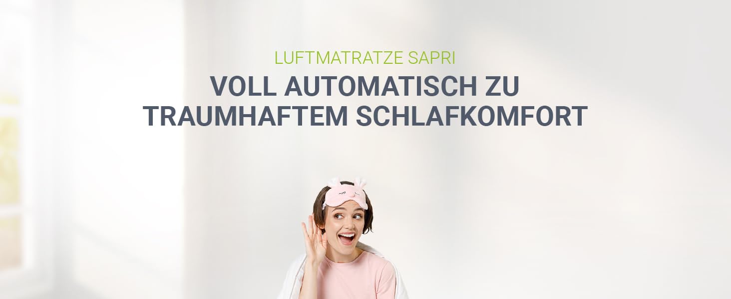 Надувний матрац Juskys Sapri M блакитного кольору - 1 особа, самонадувний, для гостей та кемпінгу, з вбудованим насосом