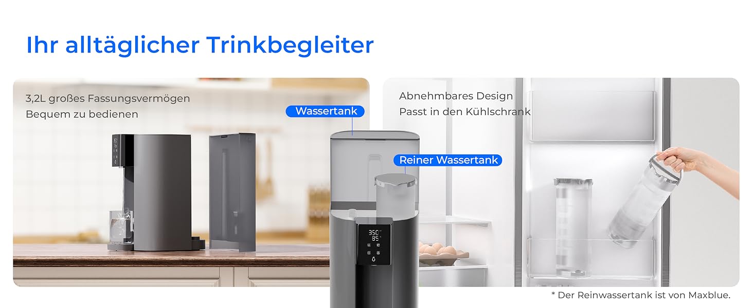 Система зворотного осмосу Waterdrop CoreRO для встановлення на стільницю з миттєвим гарячим водопостачанням, 5 температурних опцій, 6-ступенева фільтрація, 3:1 чиста вода до відпрацювання, зменшує PFAS, без встановлення, WD-C1H