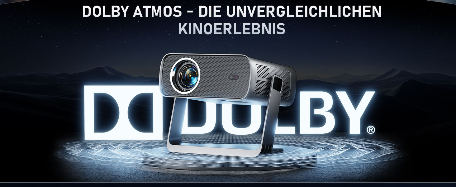 XuanPad Проектор 1080P з WiFi, Bluetooth та AI-автофокусом, 30000 люмен, поворотний на 210°, автоматична корекція Keystone, захист від пилу та система охолодження, сертифікований Netflix