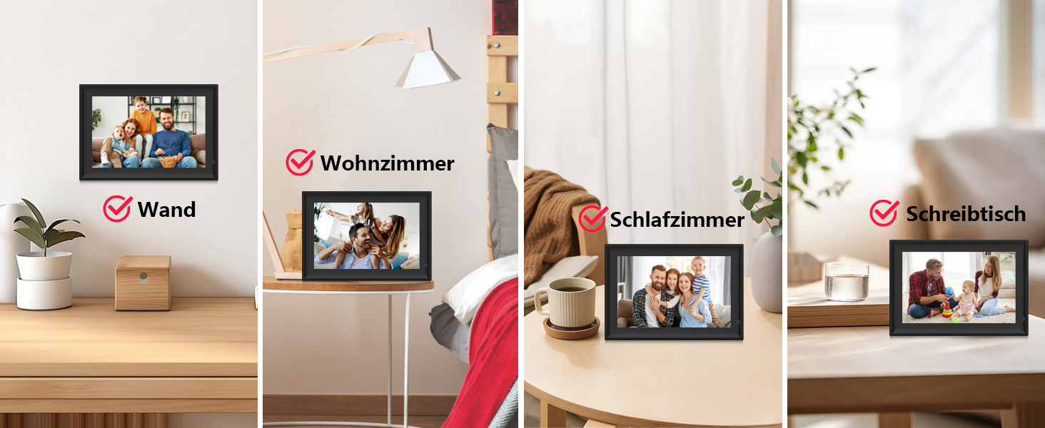 FRAMEO Цифровий фоторámеn 15.6 дюймів WiFi, IPS, FHD 1920x1080, 32GB, сенсорний екран, автоповорот, для стін, фото/відео через додаток FRAMEO