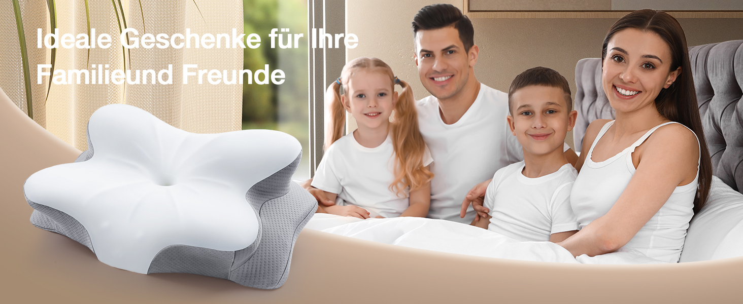 Ортопедична подушка для шиї з Memory Foam, сертифікат Oeko-TEX®, ергономічна подушка для сну на боці, спині та животі, сірого кольору