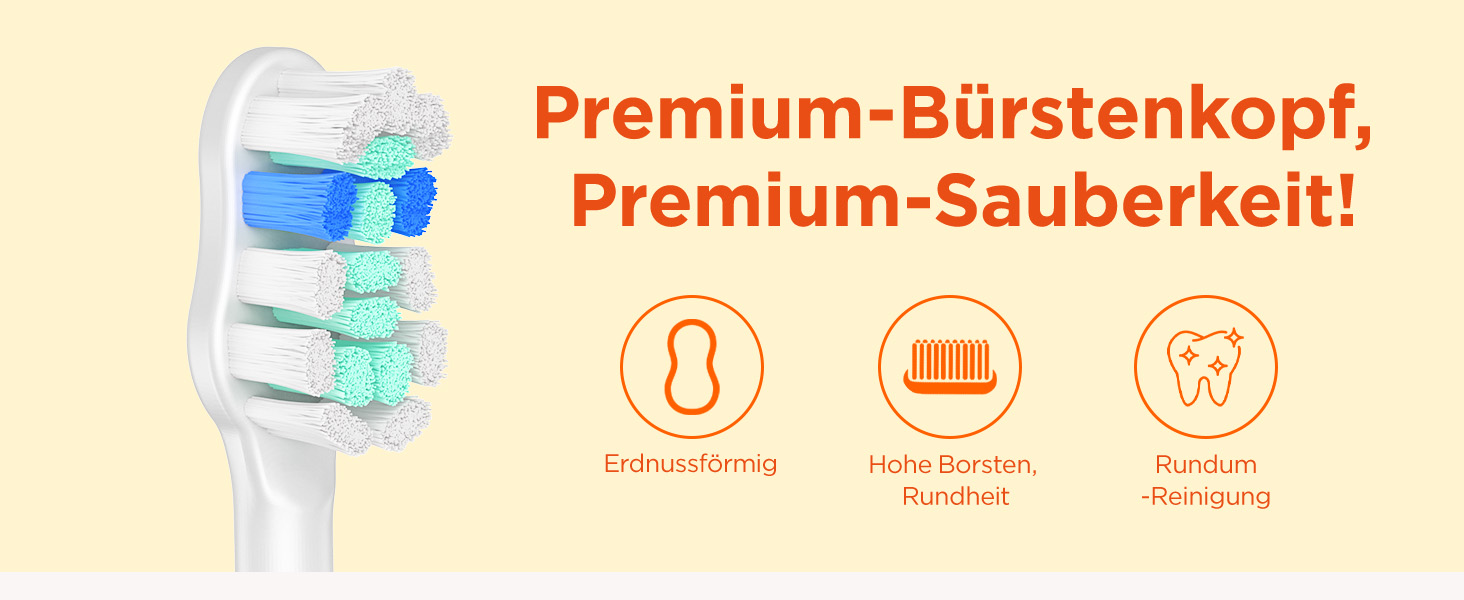 Електрична зубна щітка звукового типу для дорослих та дітей Rosenrot, 5 режимів, 3 інтенсивності, таймер, 8 насадок, етитуй
