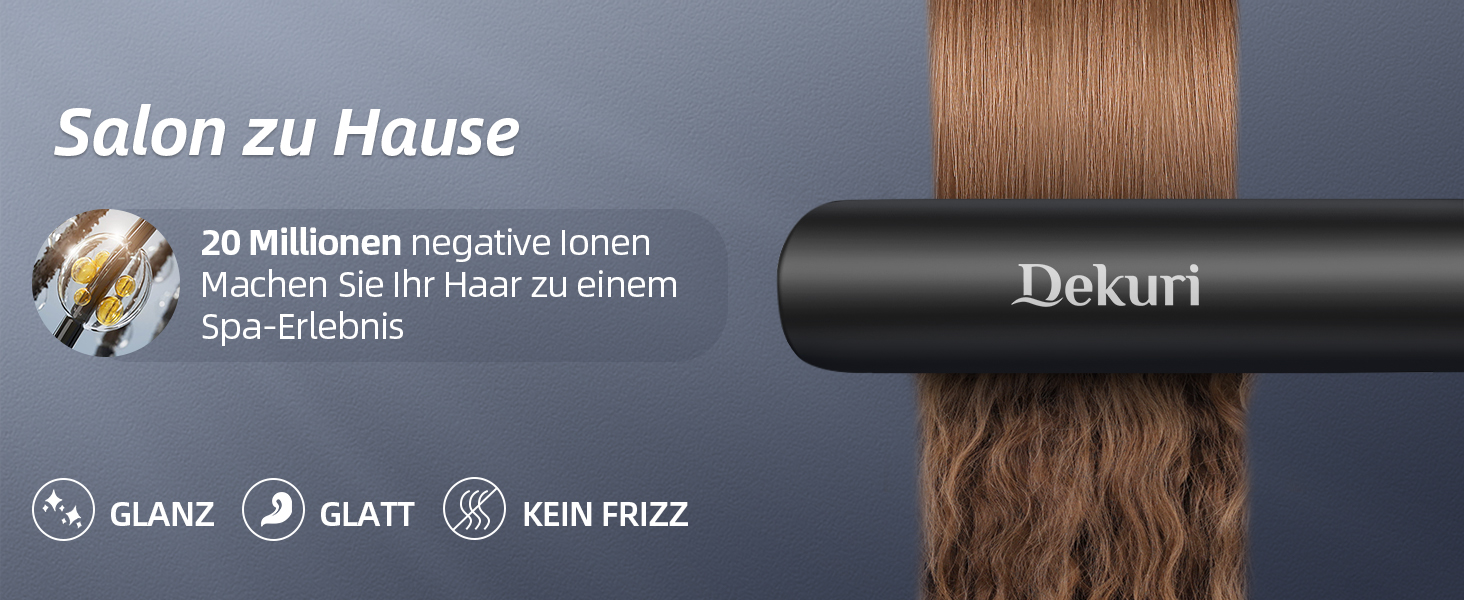 Випрямляч для волосся Dekuri 2-в-1 з насадкою для локонів, з титановою пластиною, швидкий нагрів 30с, LED дисплей 120-230°C, іонізація, для жінок, чорний