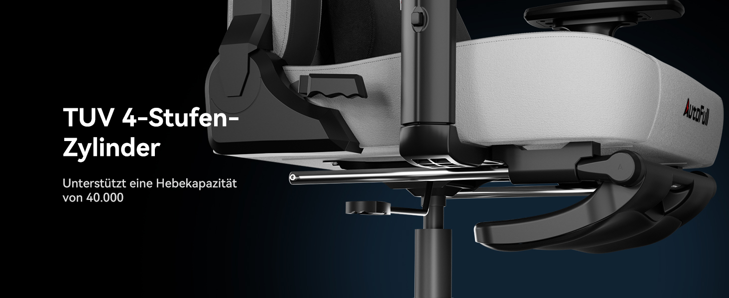 Ігровий крісло AutoFull C3 з ергономічною підтримкою спини | З регульованими підлокітниками, підставкою для ніг, подушками для голови та попереку | Макс. вага 150 кг | Сірий з тканинного покриття