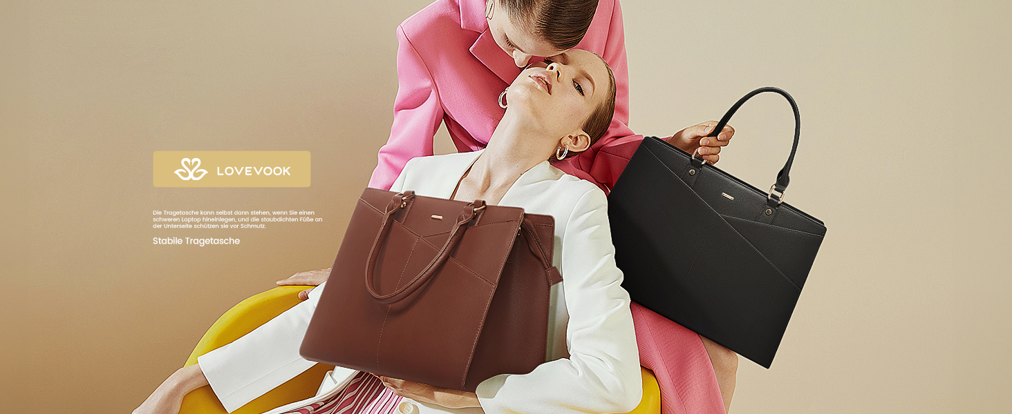 Сумка для ноутбука 17 дюймів LOVEVOOK: жіноча сумка-шоппер, робоча/шкільна сумка, велика сумочка на плече, чорна