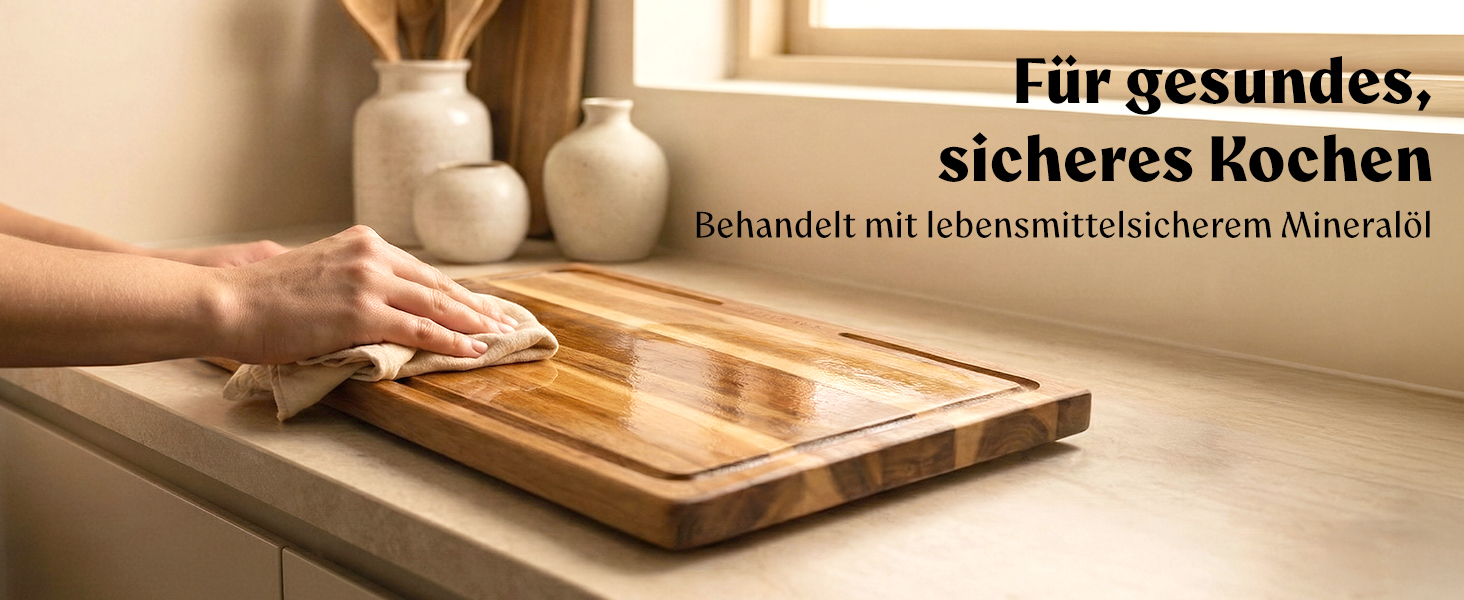 Набір дерев'яних обробних дощок з акціїї, 3 шт. (40x30см, 33x24см, 26x18см) - дерев'яні дошки для кухні з канавкою для соку, дизайн