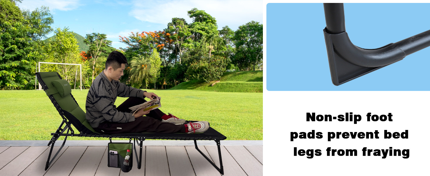 Велике розкладне шезлонге для саду: Outdoor, XXL, 5 положень спинки, до 150 кг, з подушкою та кишенею, 200x68 см, сірий