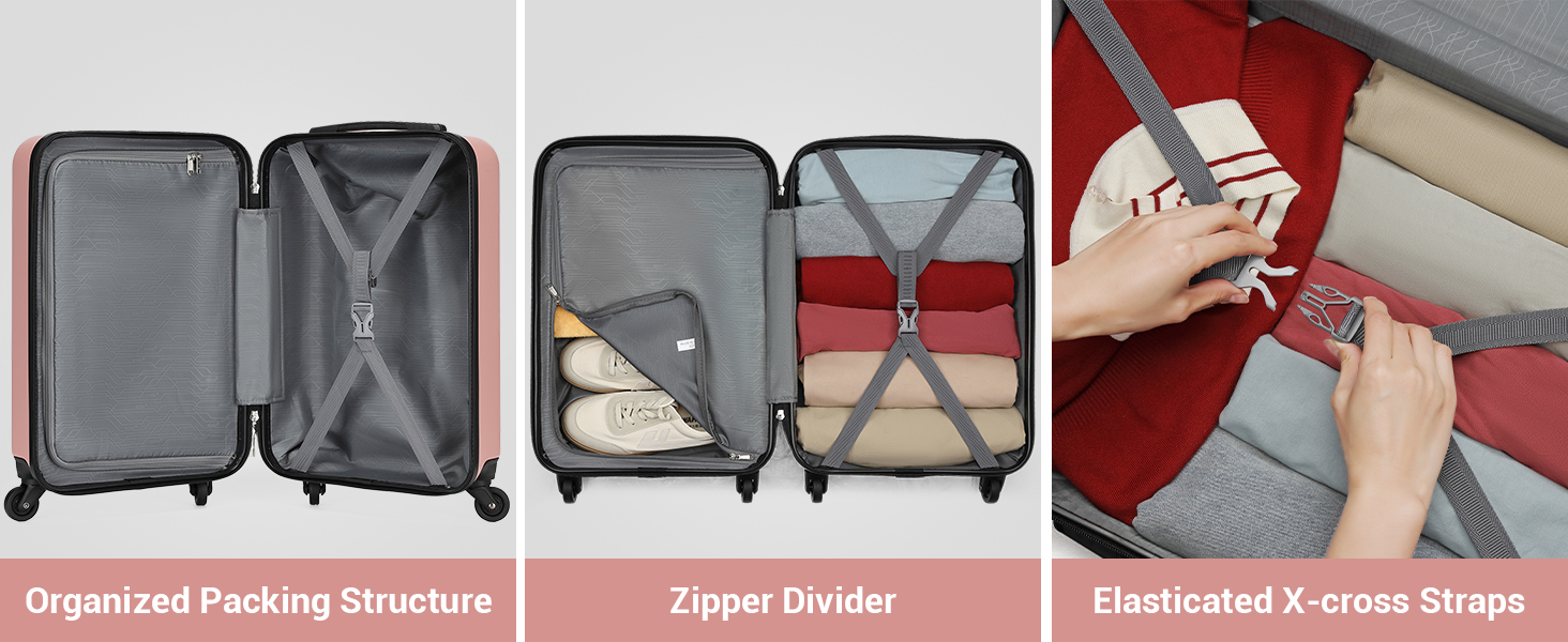 Чемодан-валіза KONO Hartschale на колесах 55 см (20 дюймів), Rosegold