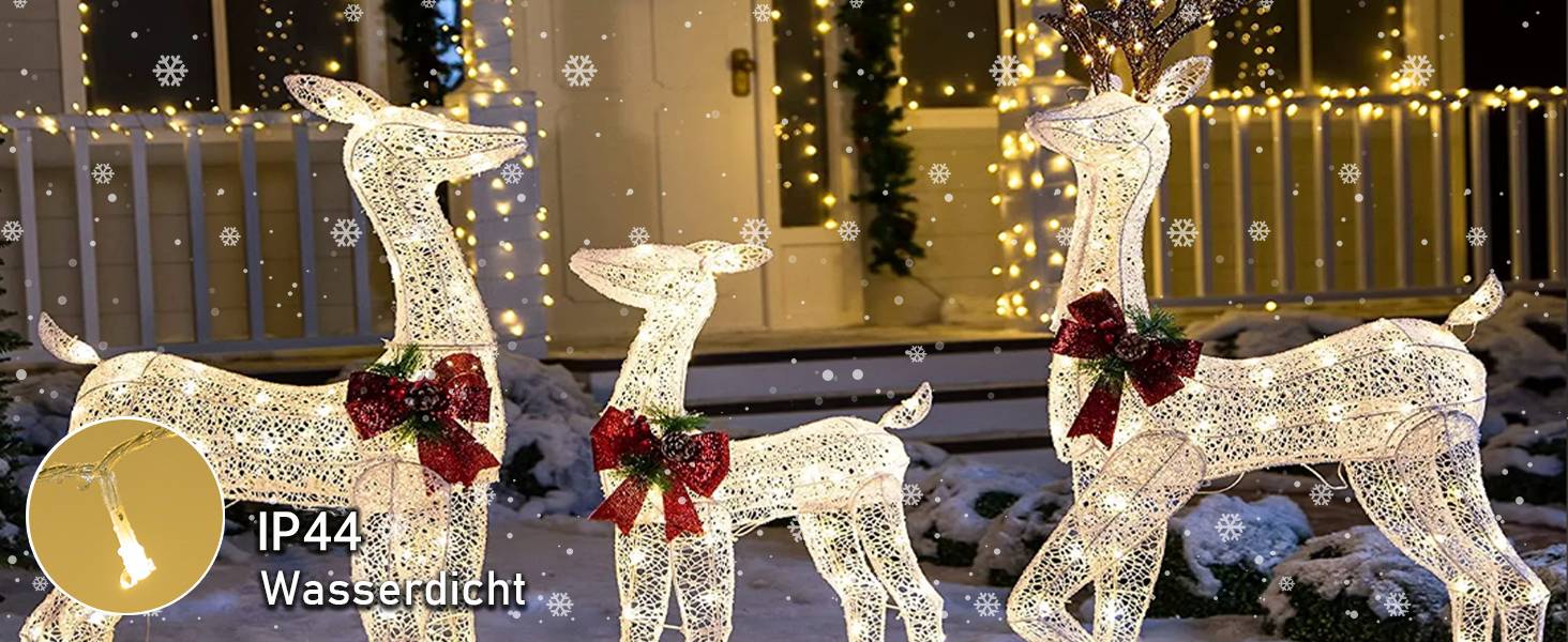Світлодіодна гірлянда для вулиці 30м, 300 LED ламп, теплий білий колір, різдвяна ілюмінація
