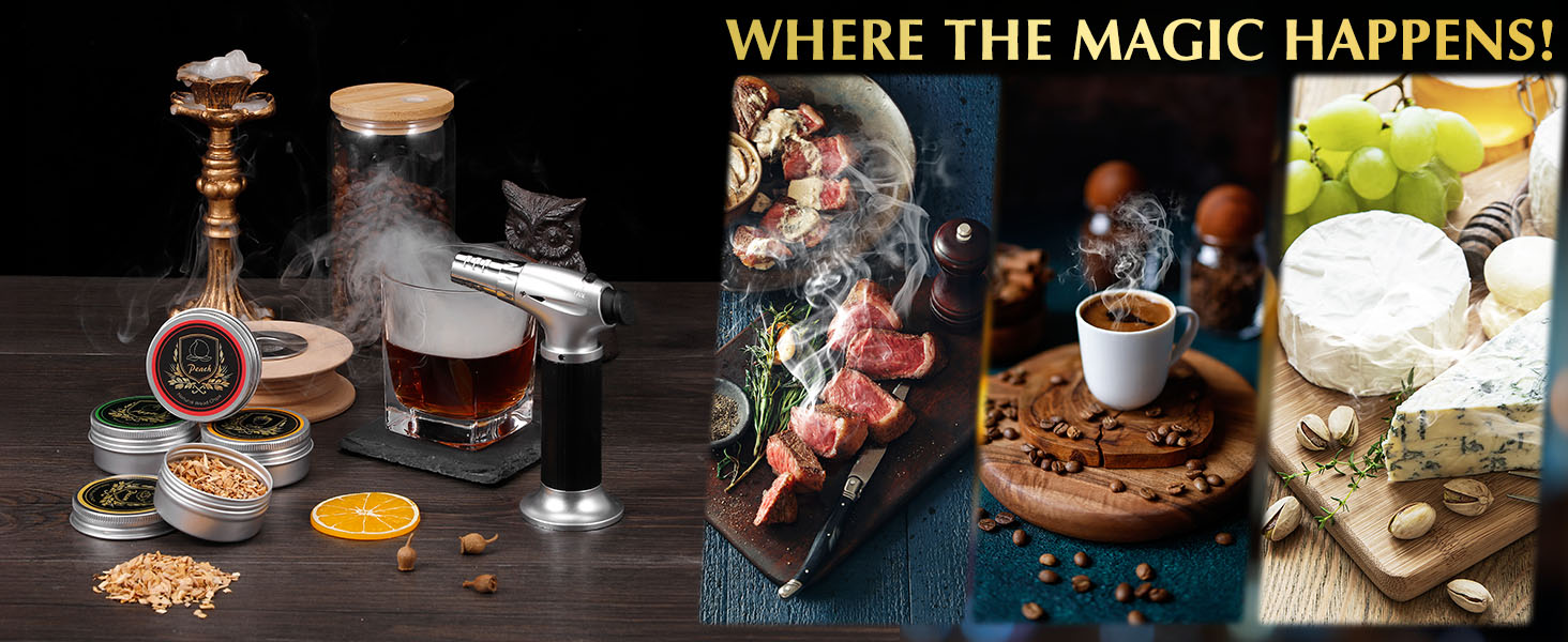 Набір для копчення коктейлів CWLAKON: для віскі, бурбону, Old Fashioned (з 6 дерев'яними стружками)