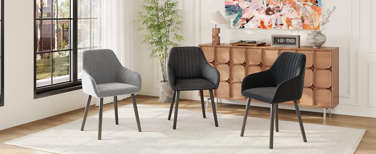 Комплект з 4-х обідніх стільців з підлокітниками, бежевий, з дерев'яними ніжками, з м'яким сидінням, для кухні та вітальні