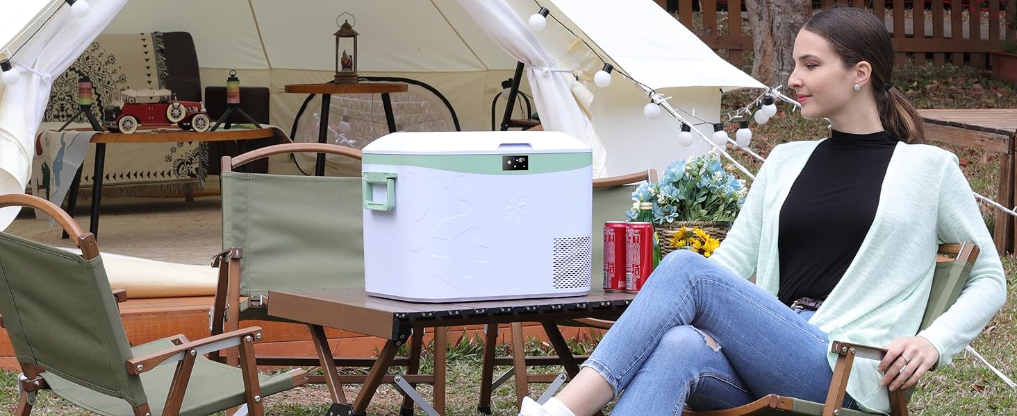 Автохолодильник BINGI 18л портативний 12/24V та 230V, термобокс для авто, кемпінгу, дому (від +15°C до -18°C)