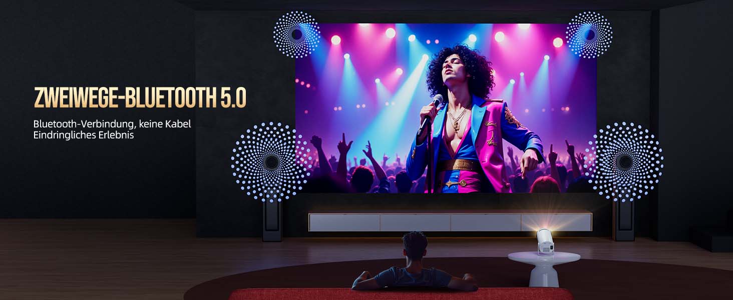 Портативний проєктор Mini Beamer PR06: 4K, WiFi6, BT5.4, HDMI, Keystone 270°, Android 11