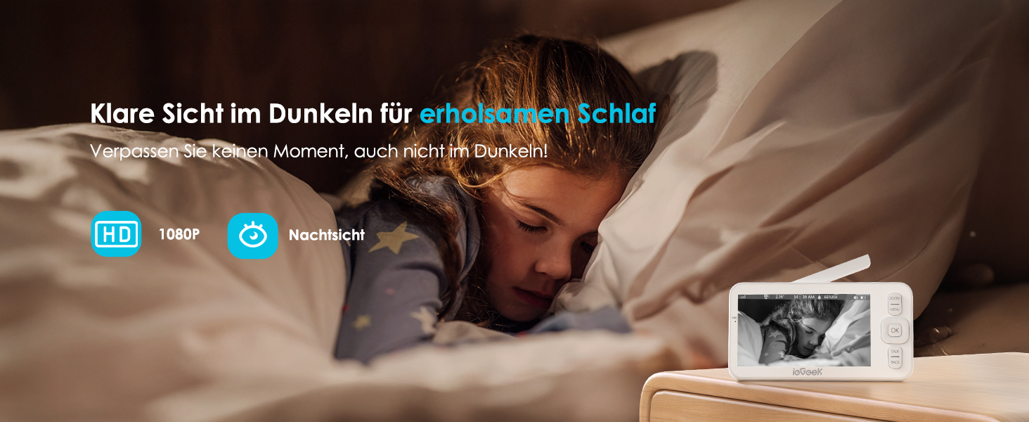 Відеоняня ieGeek з камерою 1080P, Wi-Fi, 5