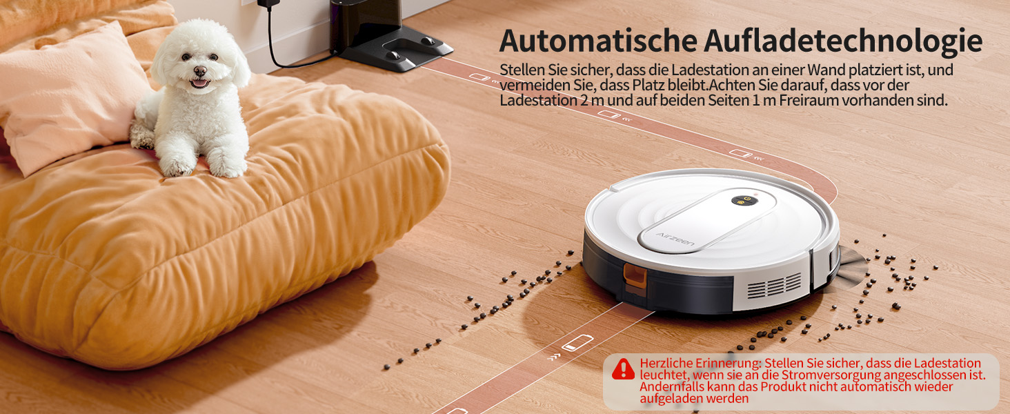 Робот-пилосос Airzeen J10 з функцією миття, 4000Pa, керування через додаток, для твердих підлог, видаляє шерсть тварин, білий