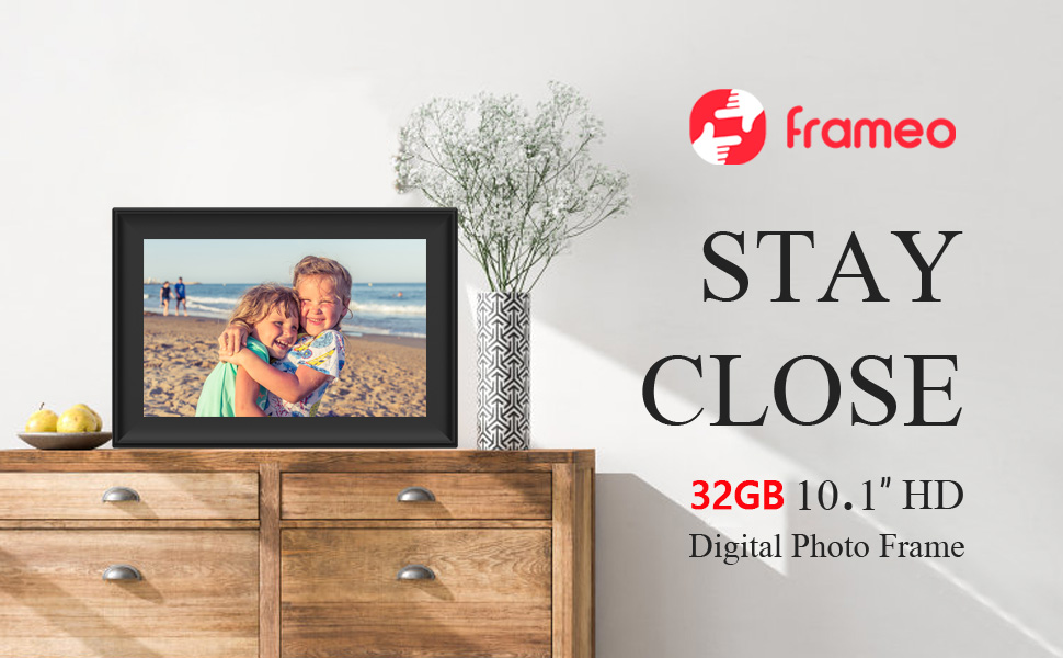 Цифровий фоторамка Frameo з Wi-Fi, 10.1 дюйми, 32GB, сенсорний екран, автоповорот
