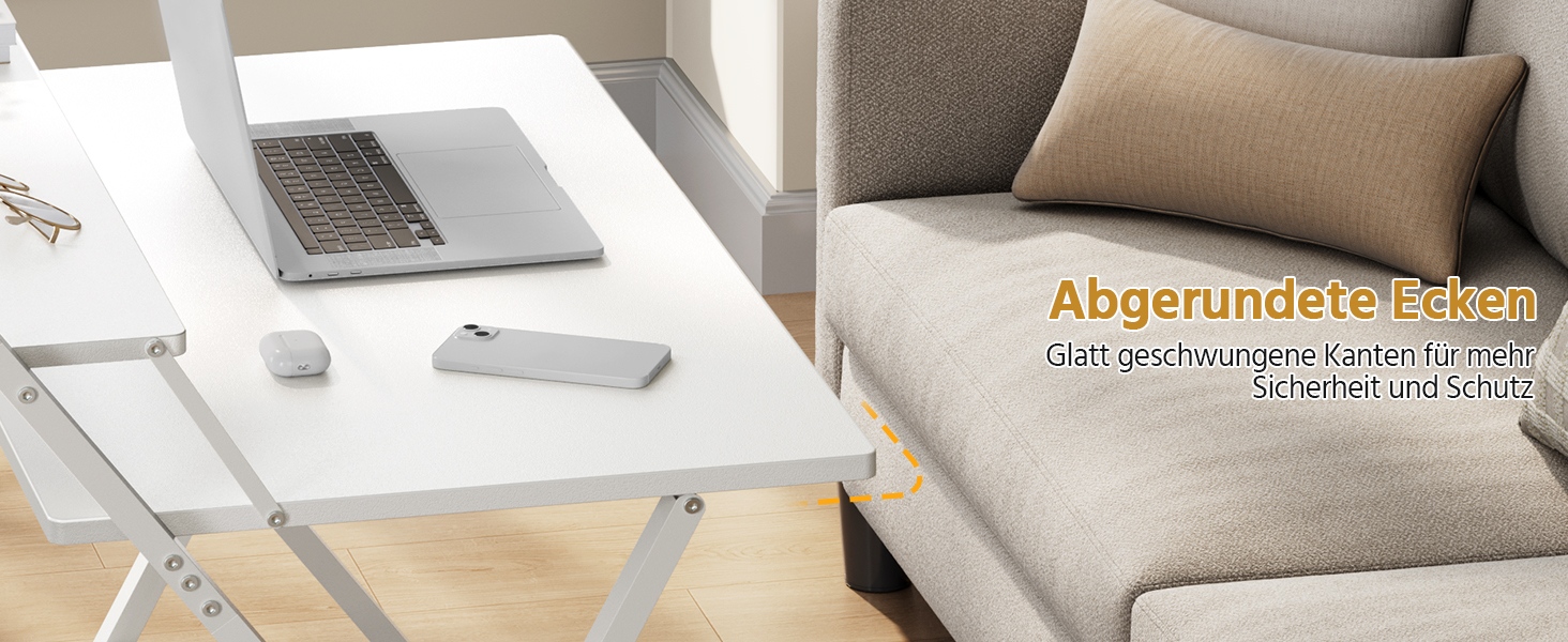 Зламуваний стіл Yaheetech 80 см, комп'ютерний стіл з полицею, двоступеневий робочий стіл з підставкою для монітора, стіл для ноутбука для домашнього офісу/маленьких кімнат/вітальні, білий, 80 см x 50 см, білий, 106.5x60.5x90 см