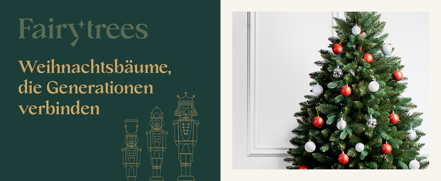 Штучна ялинка FAIRYTREES Nordmann Premium 220 см, білий засніжений сосновий колір, PVC, з натуральними шишками та дерев'яною підставкою