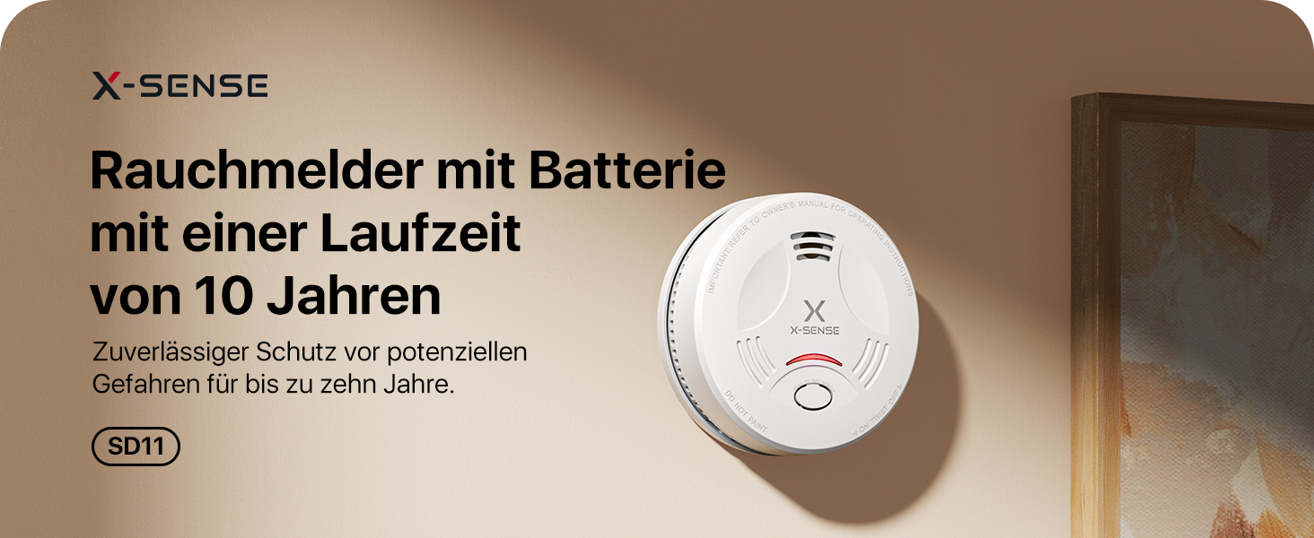 Датчик диму X-Sense з батареєю на 10 років, сертифікований TÜV Rheinland, з функцією вимкнення звуку та самотестування, SD11, набір 5 шт, білий