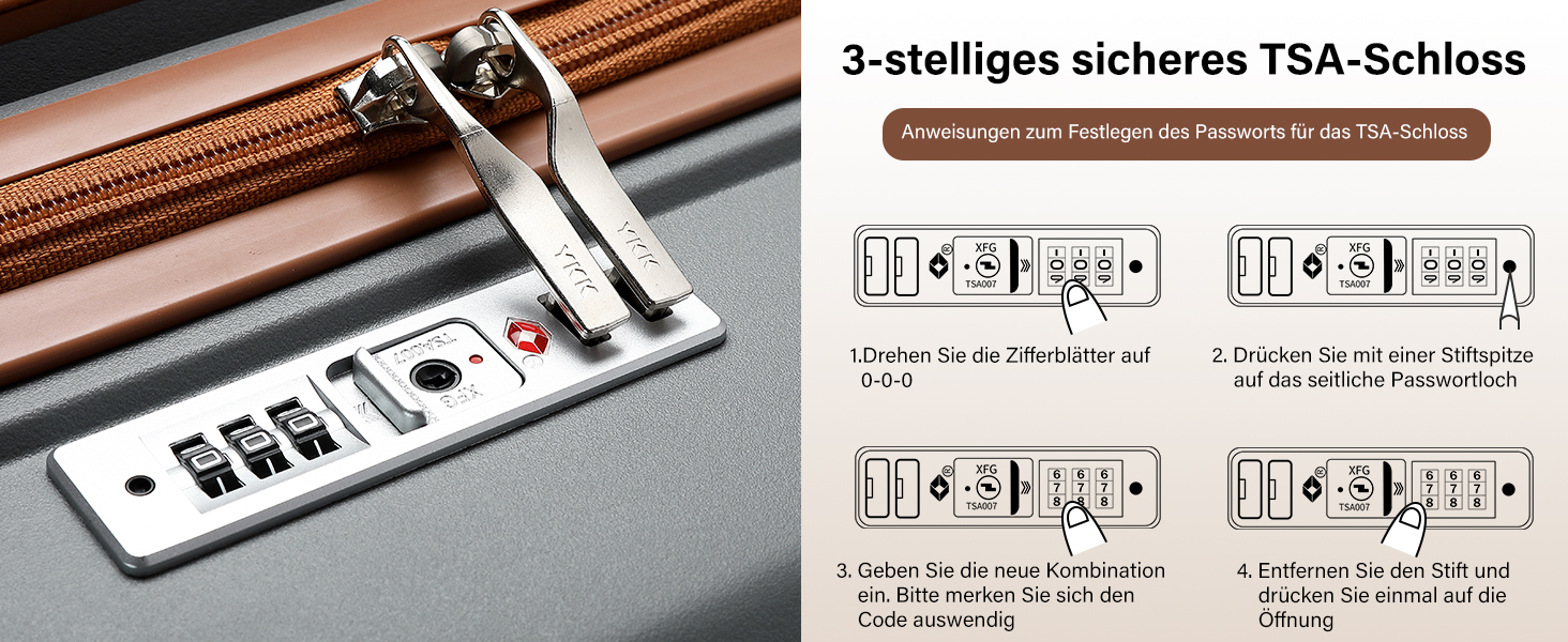 KONO Чемодан середнього розміру 65 см з поліпропілену з TSA замком, 65x46x26.5 см (Крем-білий)