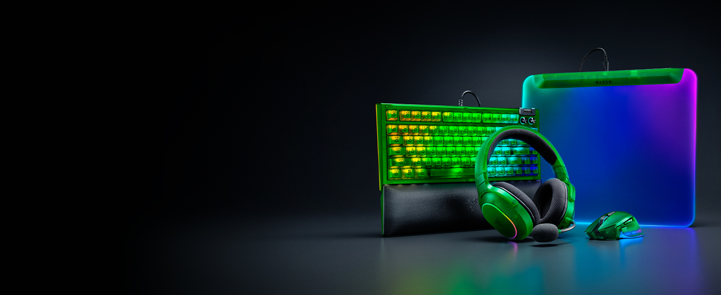 Механічна ігрова клавіатура Razer BlackWidow V4 75% з RGB підсвічуванням та Hot-swap - Оранжеві тактильні перемикачі, US Layout, Phantom Green Edition