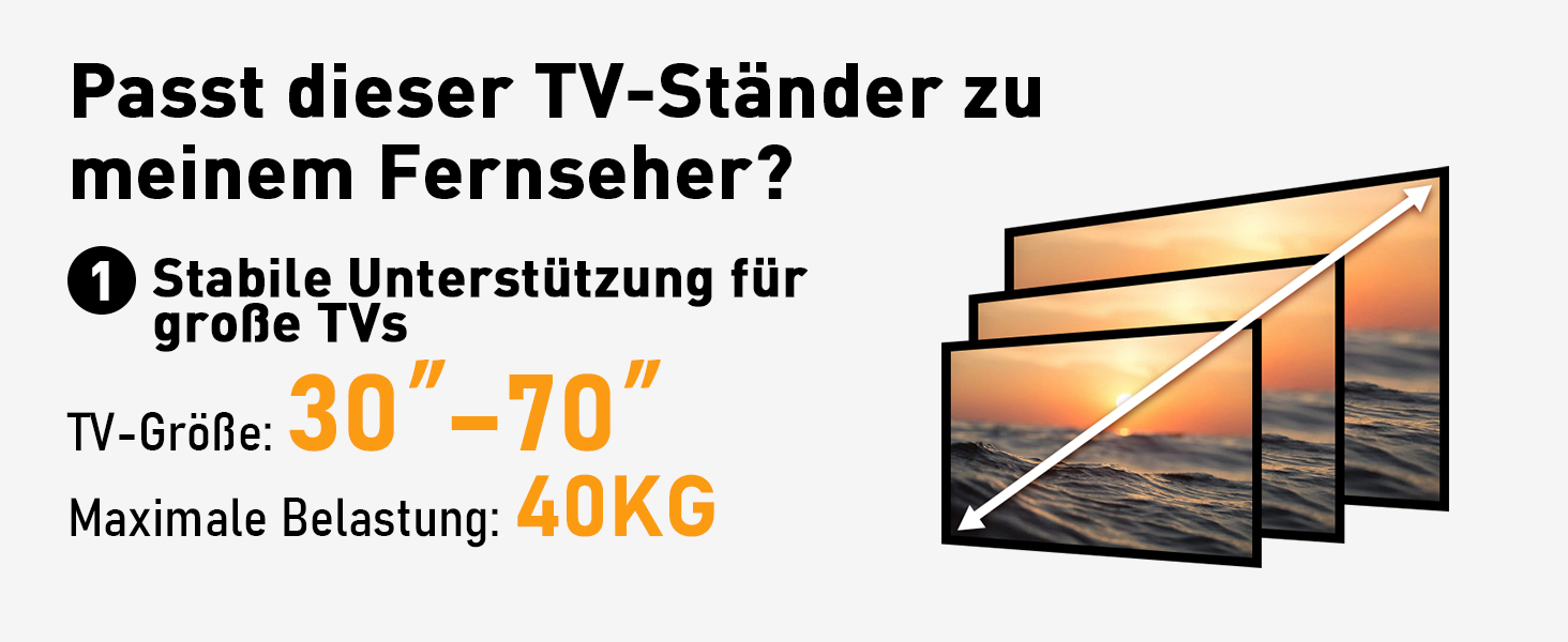 Підставка для телевізора Perlegear на колесах, мобільна, поворотна, нахильна, для телевізорів 30-70 дюймів, до 40 кг, VESA 400x400 мм